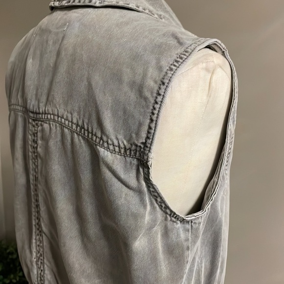 MAX JEANS women’s Drape Open Front Utility soft Vest adj draw string waist XS - Picture 12 of 15